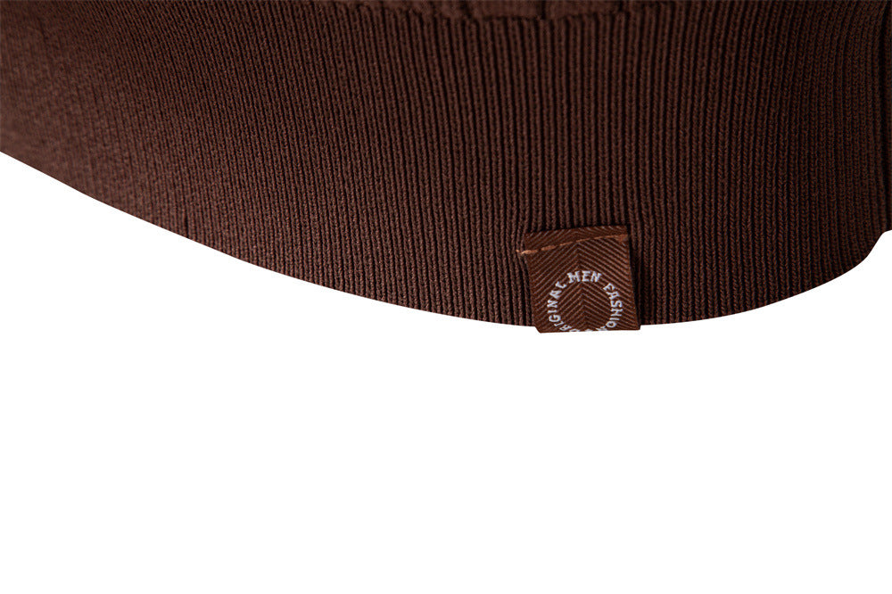 Sweater Polo Half Zip Knitted Sweater Men's - Ahaselected