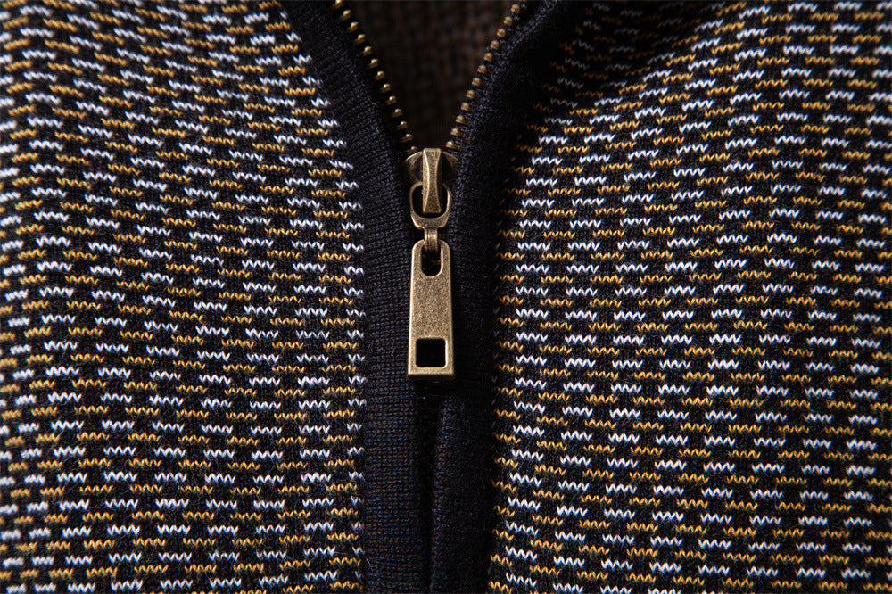 Thickened Sweater Half Zip Collar Casual Sweater For Men - Ahaselected