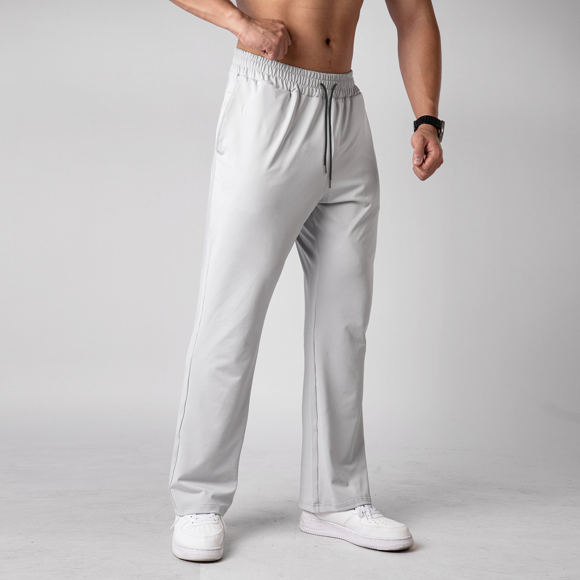 Quick-drying Running Pants Wide-leg Sweetpants Men's Drawstring Loose - Ahaselected