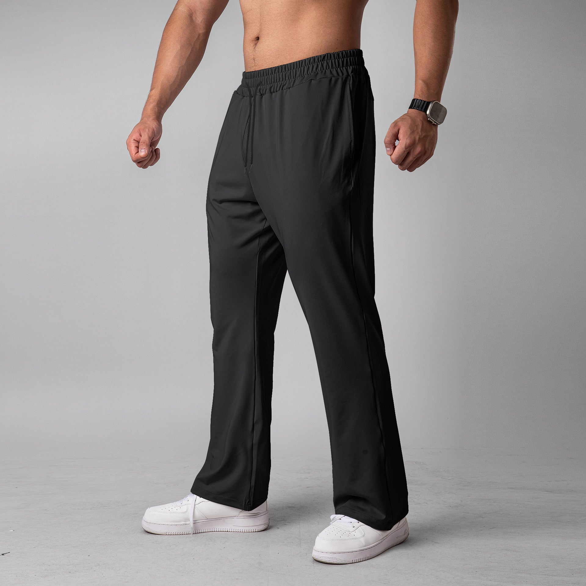 Quick-drying Running Pants Wide-leg Sweetpants Men's Drawstring Loose - Ahaselected