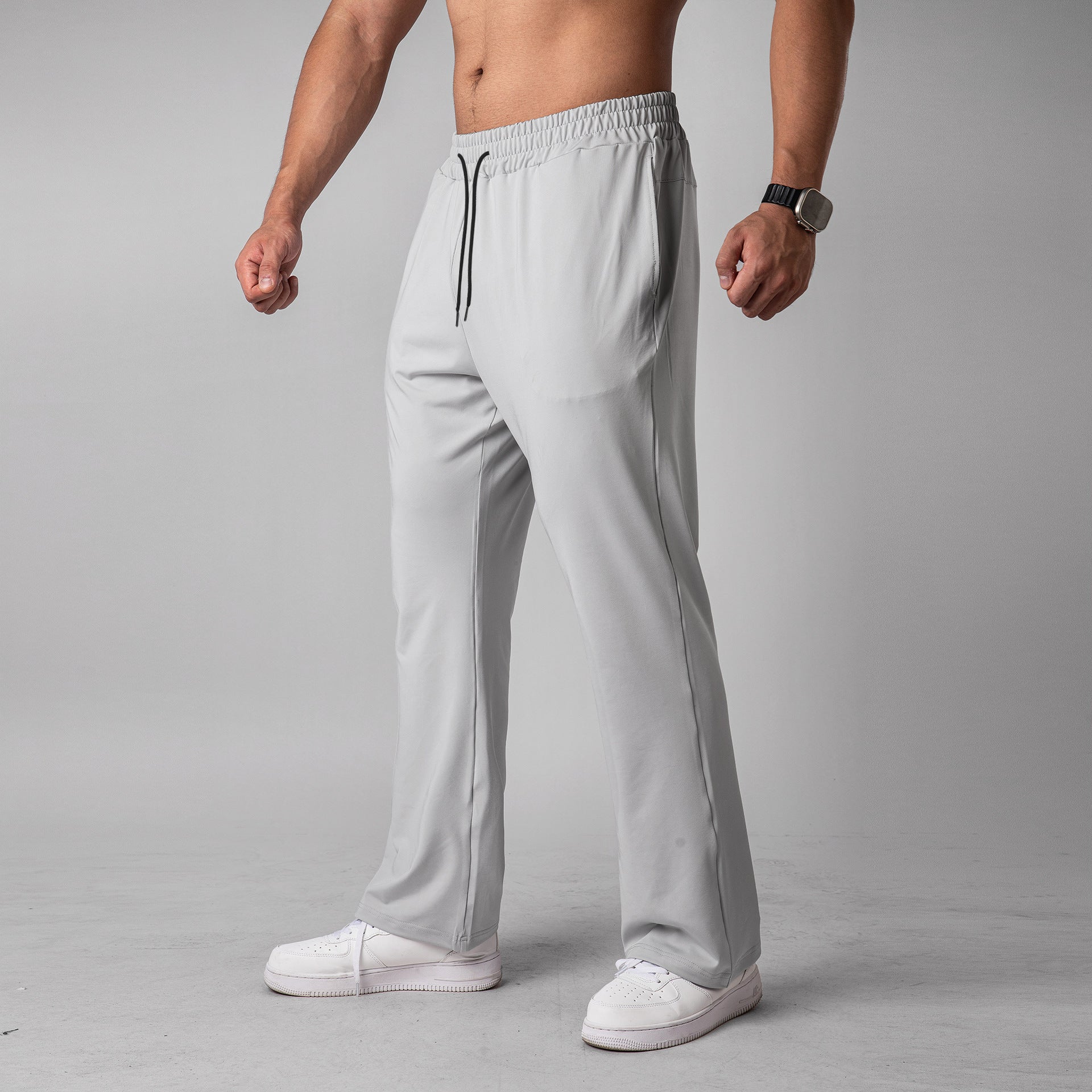 Quick-drying Running Pants Wide-leg Sweetpants Men's Drawstring Loose - Ahaselected