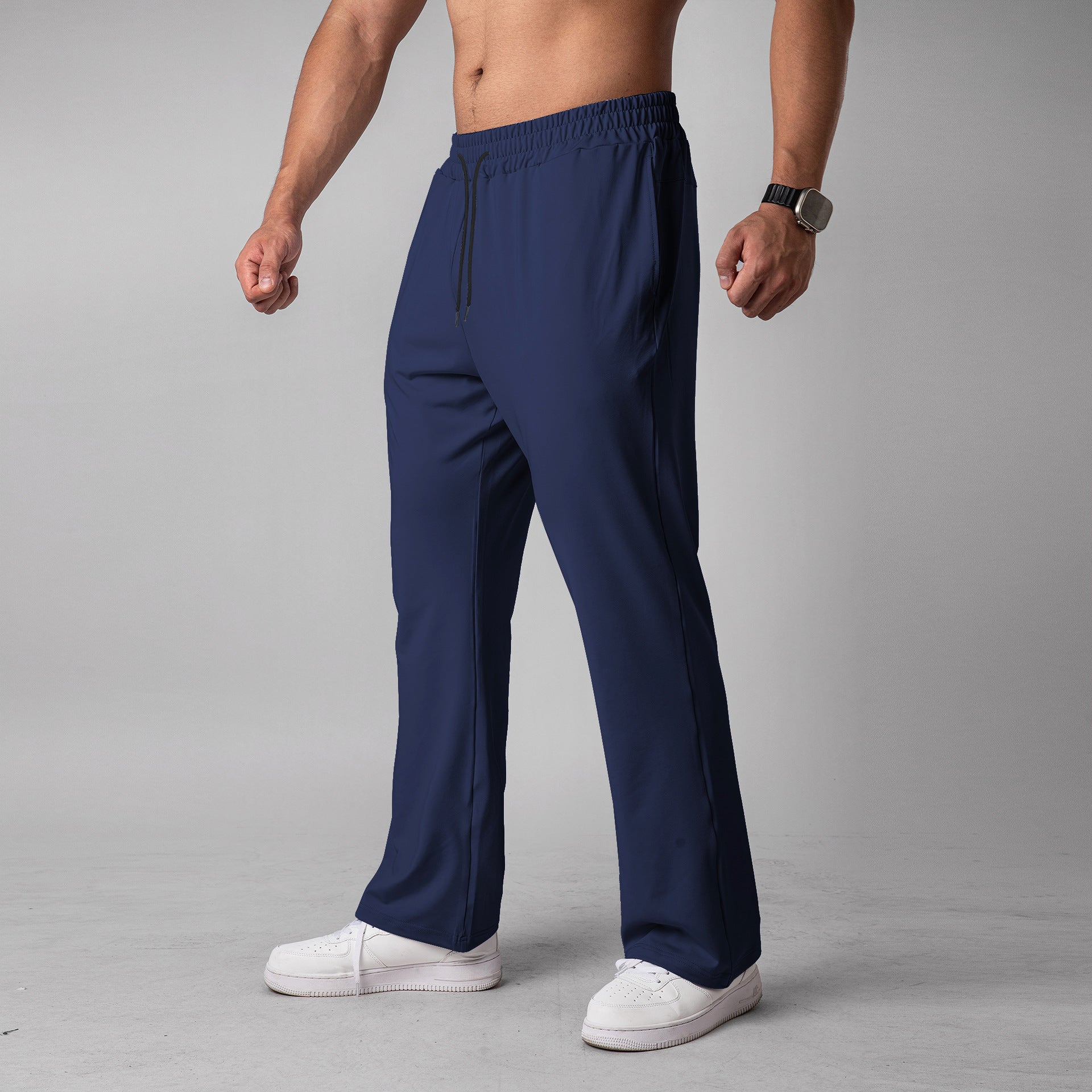 Quick-drying Running Pants Wide-leg Sweetpants Men's Drawstring Loose - Ahaselected