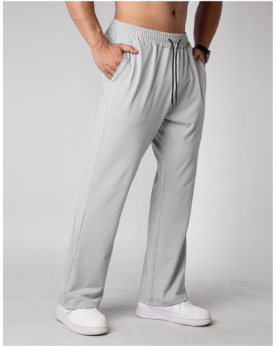 Quick-drying Running Pants Wide-leg Sweetpants Men's Drawstring Loose - Ahaselected