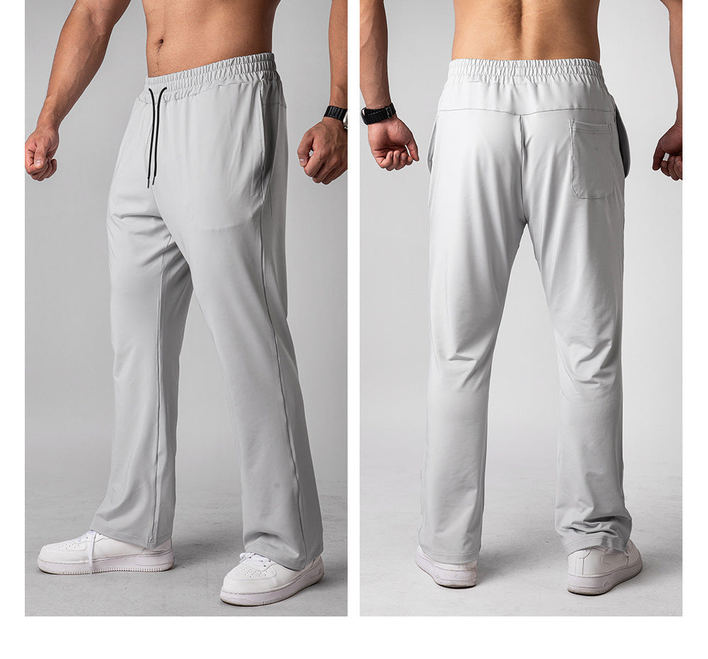 Quick-drying Running Pants Wide-leg Sweetpants Men's Drawstring Loose - Ahaselected