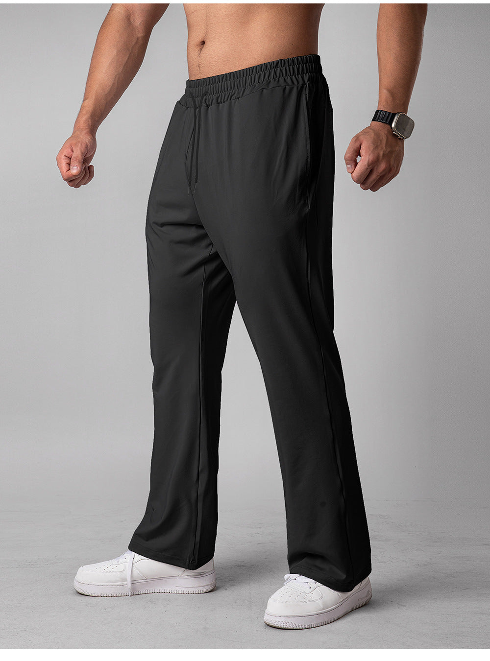 Quick-drying Running Pants Wide-leg Sweetpants Men's Drawstring Loose - Ahaselected