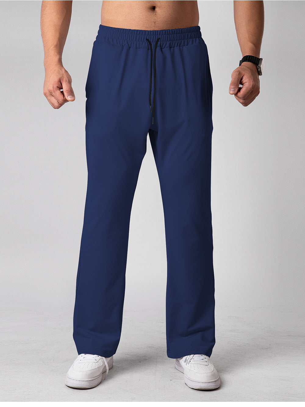 Quick-drying Running Pants Wide-leg Sweetpants Men's Drawstring Loose - Ahaselected