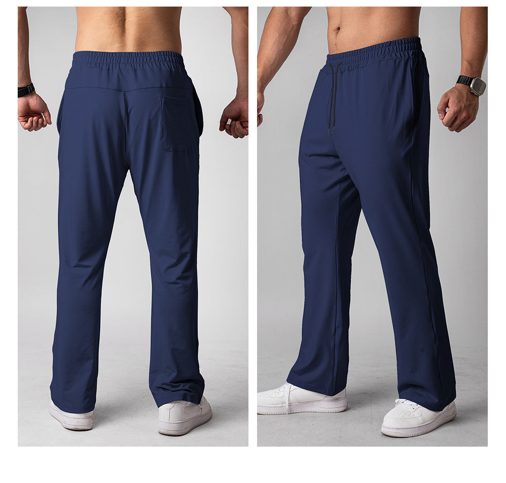 Quick-drying Running Pants Wide-leg Sweetpants Men's Drawstring Loose - Ahaselected
