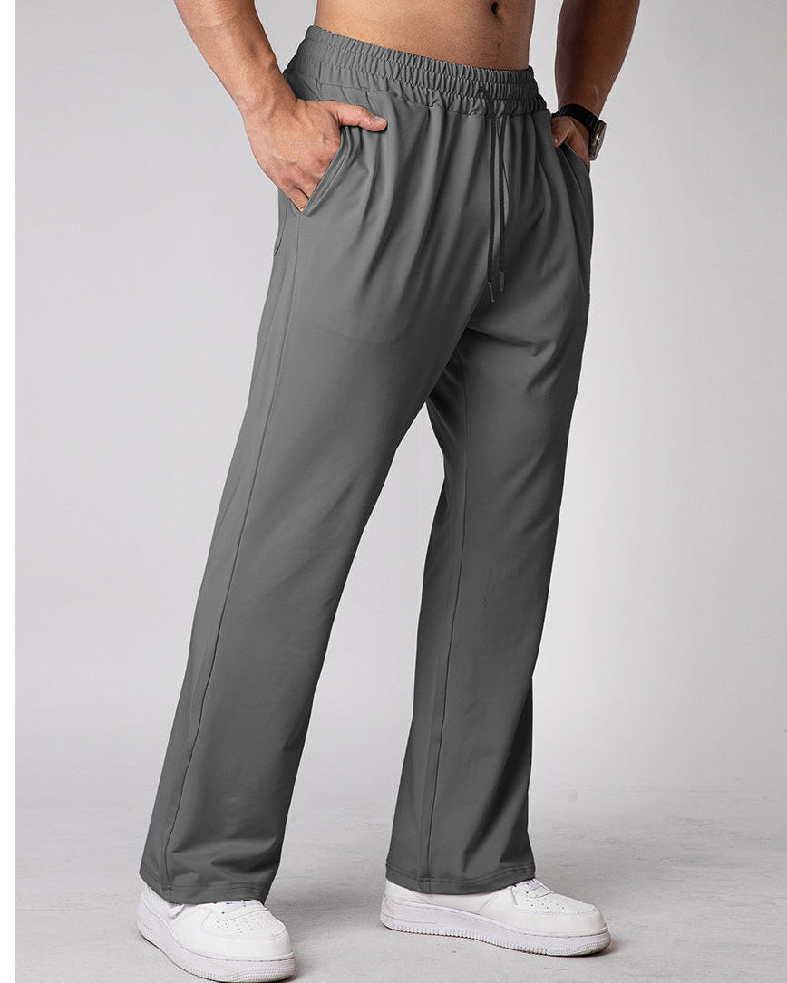 Quick-drying Running Pants Wide-leg Sweetpants Men's Drawstring Loose - Ahaselected