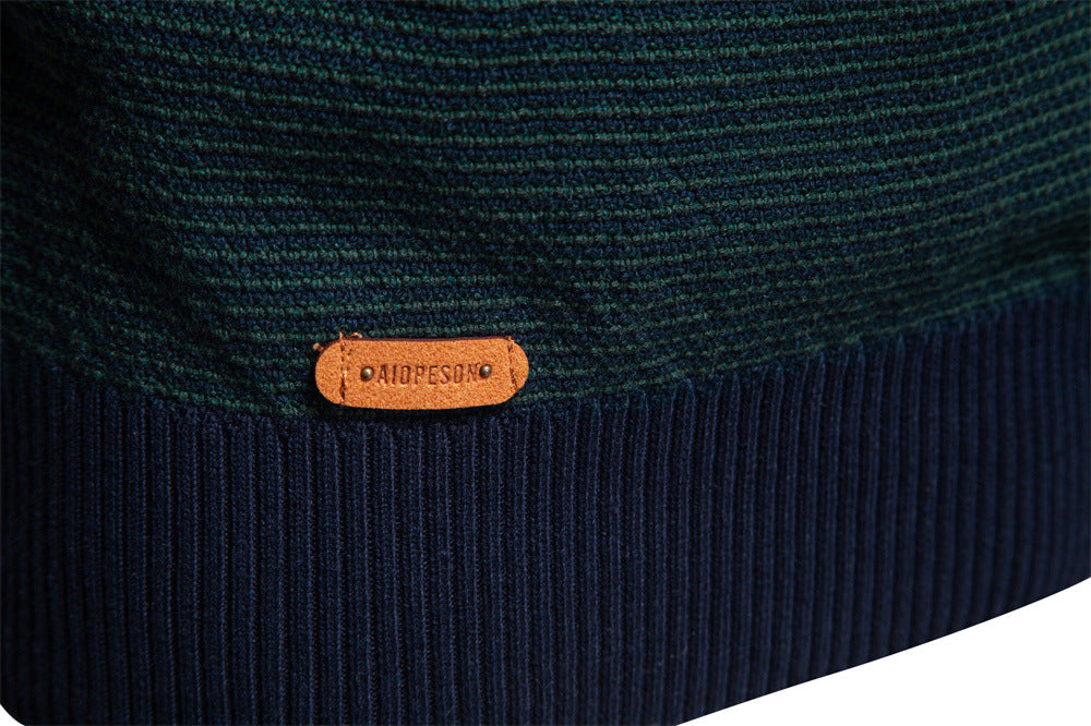Men's Half-Zip Collar Cotton Sweater - Ahaselected