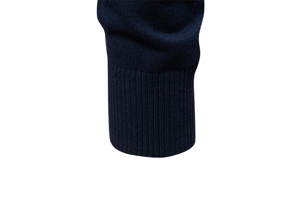 Men's Half-Zip Collar Cotton Sweater - Ahaselected