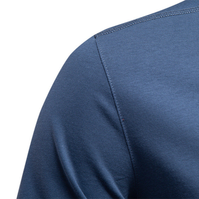 Long Sleeve Cotton Henley Shirt - Ahaselected