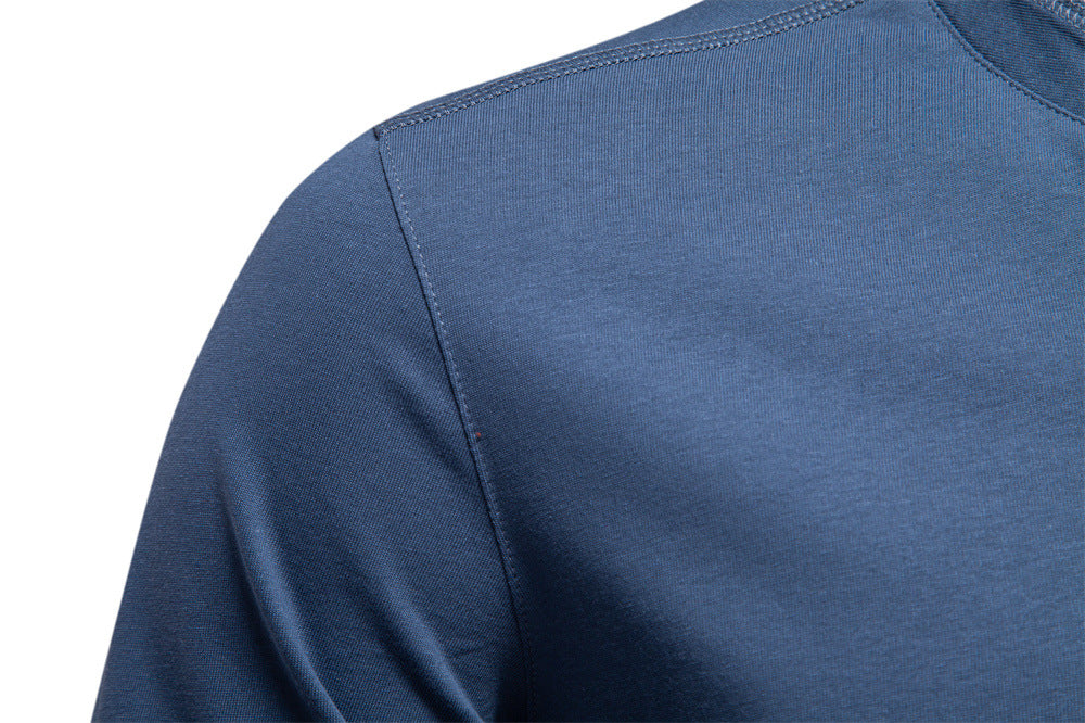 Long Sleeve Cotton Henley Shirt - Ahaselected