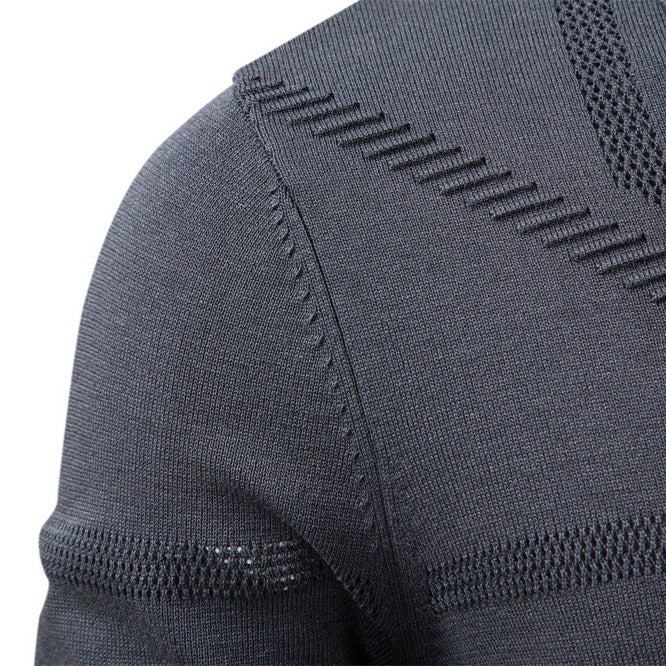 Refined Textured Knit Polo Sweater - Ahaselected