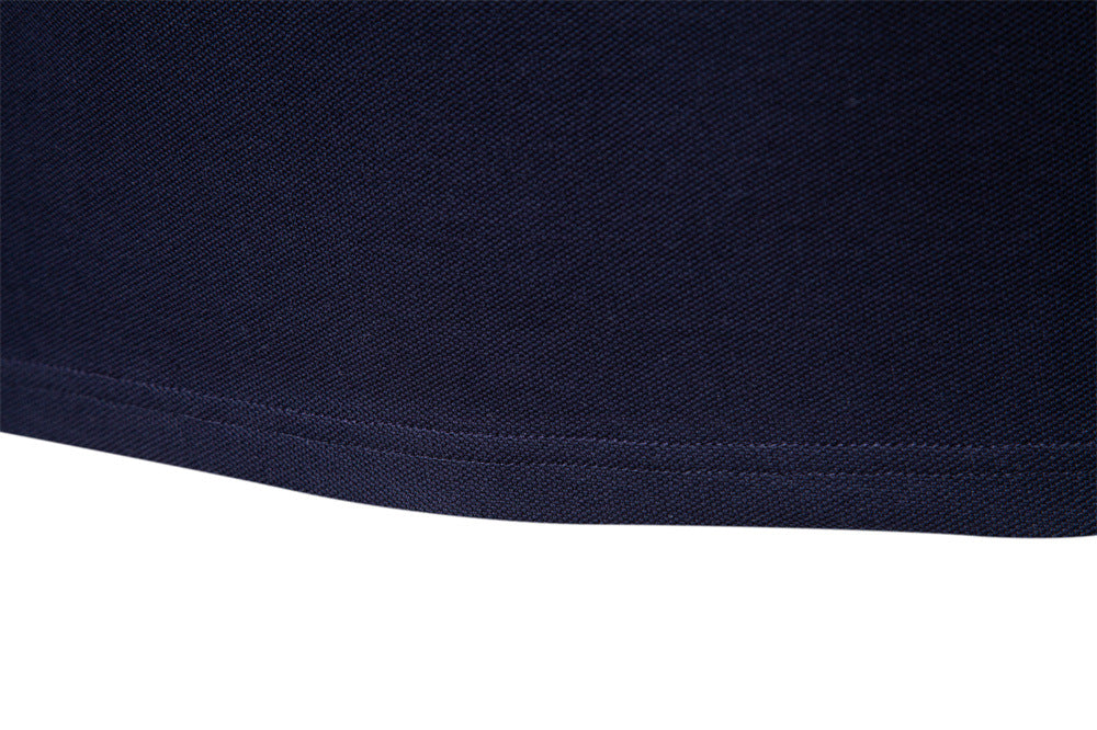 Long Sleeve Polo Shirt with Stripe Collar - Ahaselected