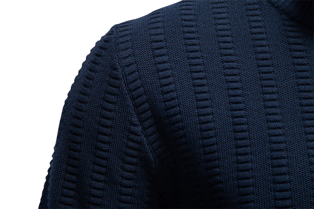 Men’s Textured Half-Zip Knit Sweater - Ahaselected