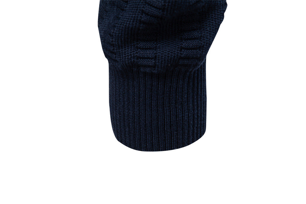 Men’s Textured Half-Zip Knit Sweater - Ahaselected