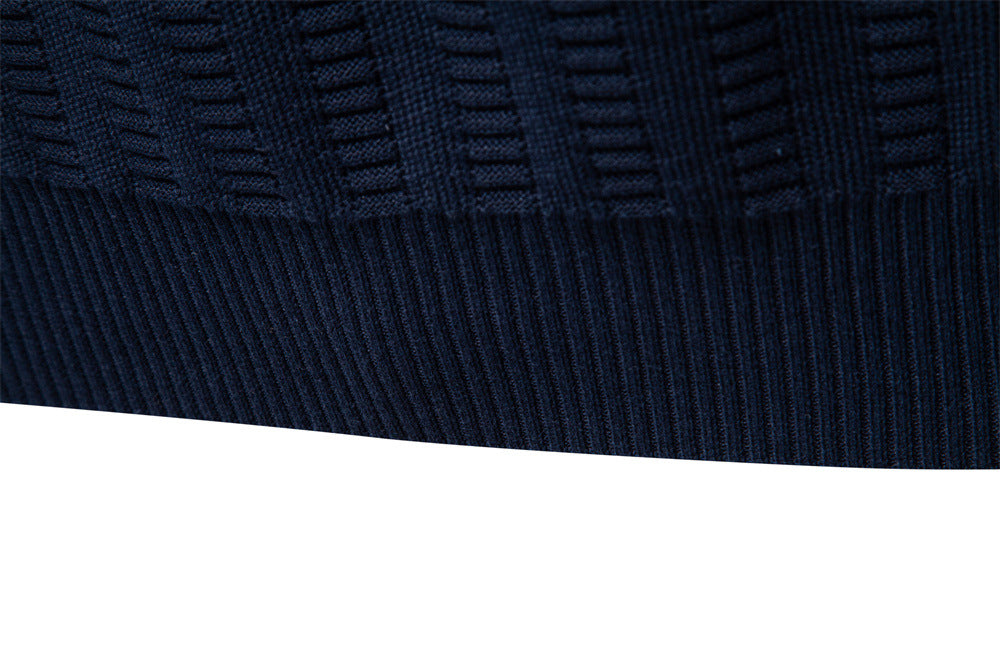 Men’s Textured Half-Zip Knit Sweater - Ahaselected