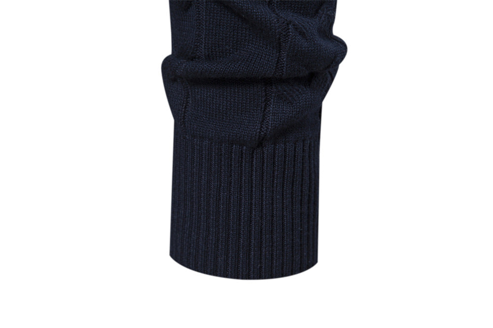 Nordic Pattern Stand Collar Half-Zip Knit Sweater - Ahaselected