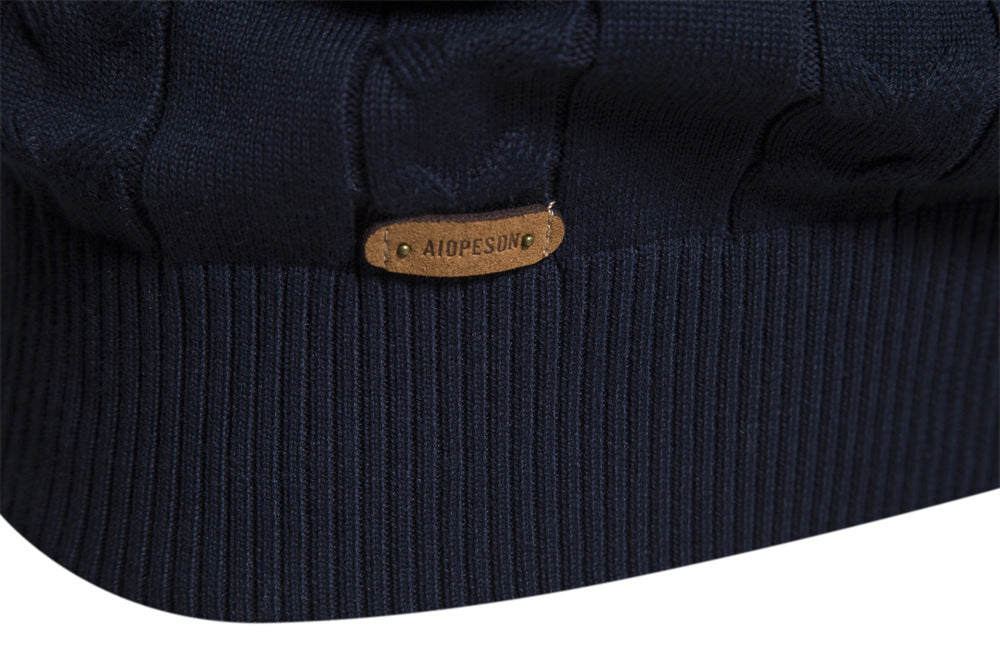 Nordic Pattern Stand Collar Half-Zip Knit Sweater - Ahaselected