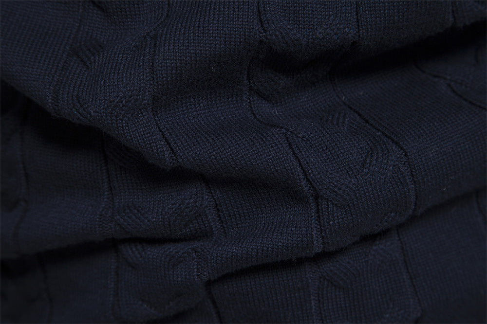 Nordic Pattern Stand Collar Half-Zip Knit Sweater - Ahaselected