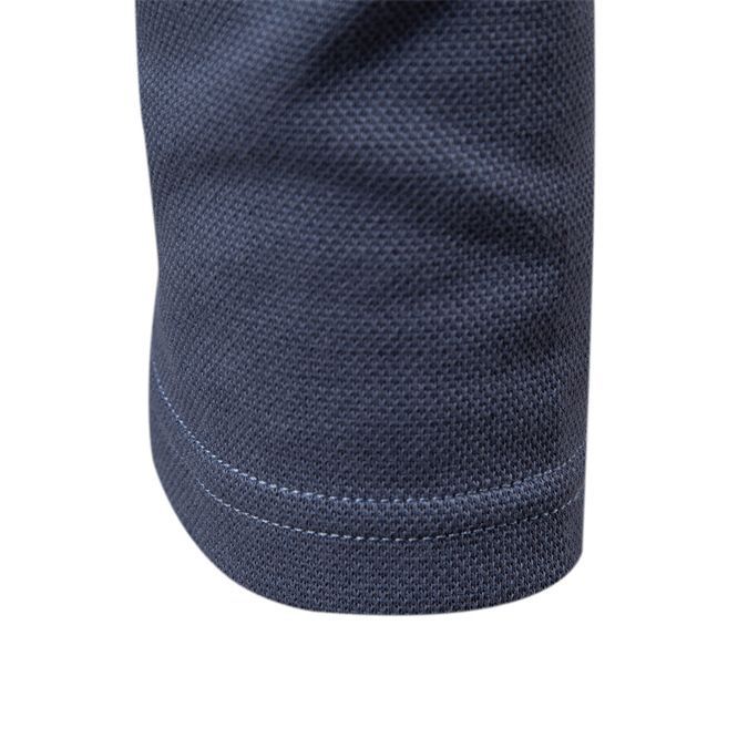 Long Sleeve Cotton Blend Polo Shirt - Ahaselected