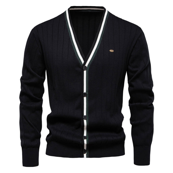 Classic Stripe-Trim Cardigan