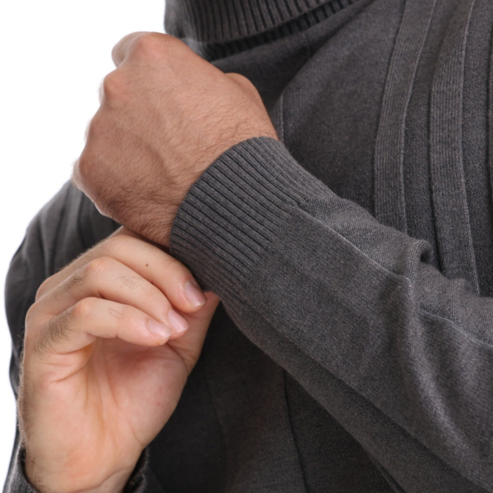 Basic Ribbed Turtleneck Sweater - Ahaselected