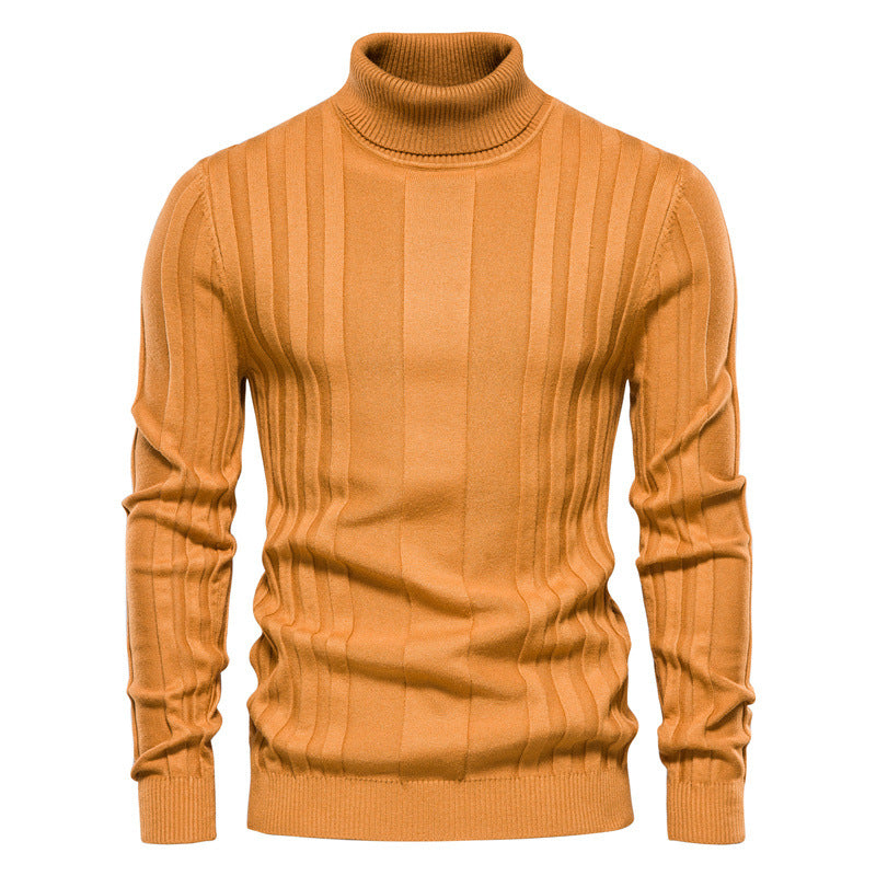 Basic Ribbed Turtleneck Sweater - Ahaselected