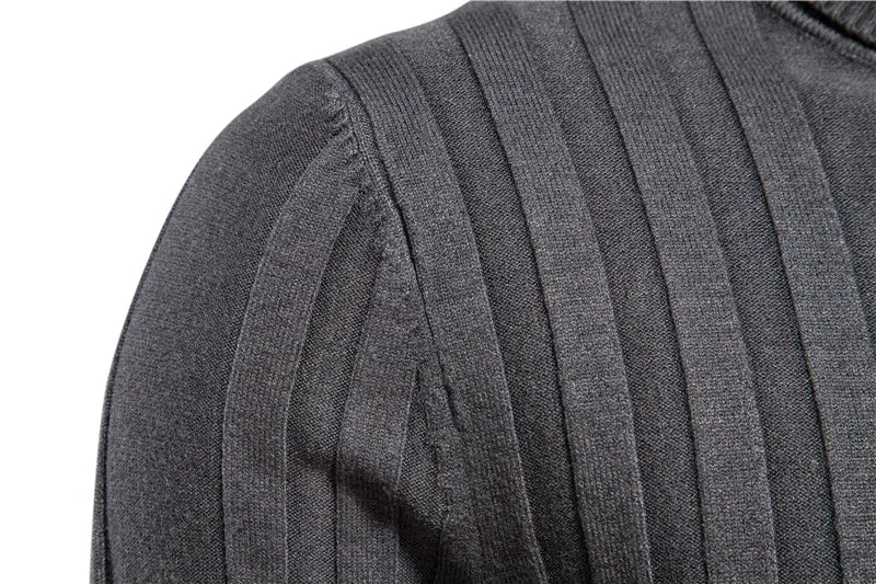 Basic Ribbed Turtleneck Sweater - Ahaselected