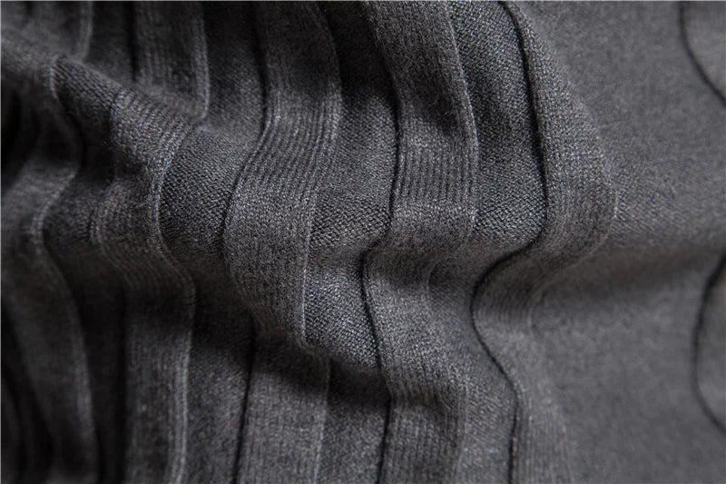 Basic Ribbed Turtleneck Sweater - Ahaselected