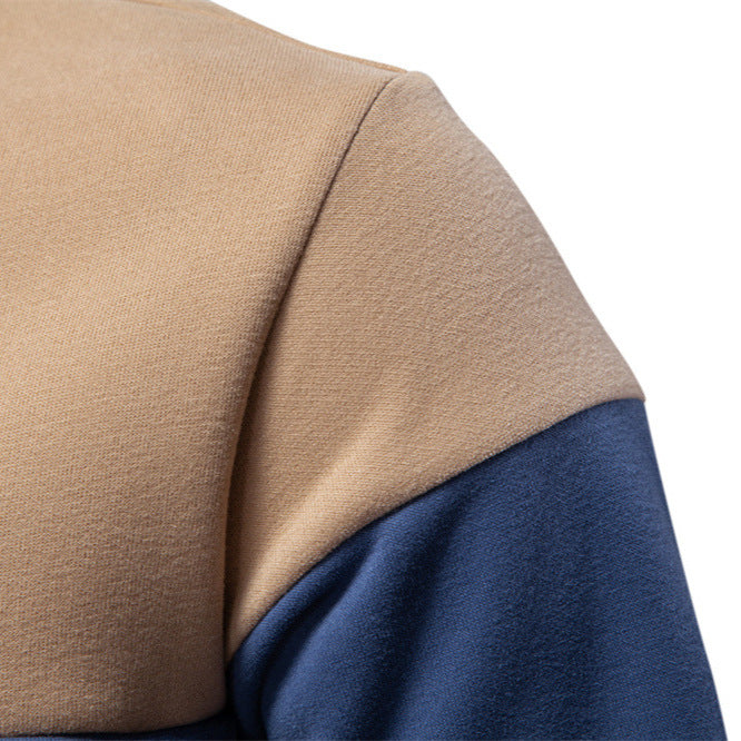 Colorblock Warm Long Sleeve Polo Shirt - Ahaselected