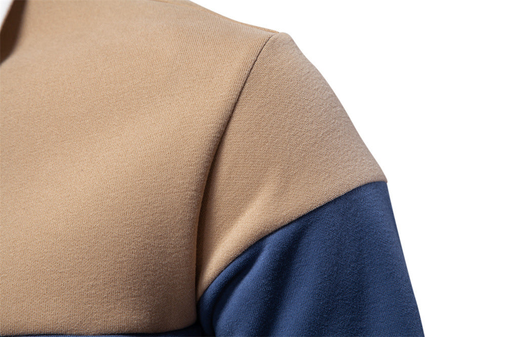 Colorblock Warm Long Sleeve Polo Shirt - Ahaselected