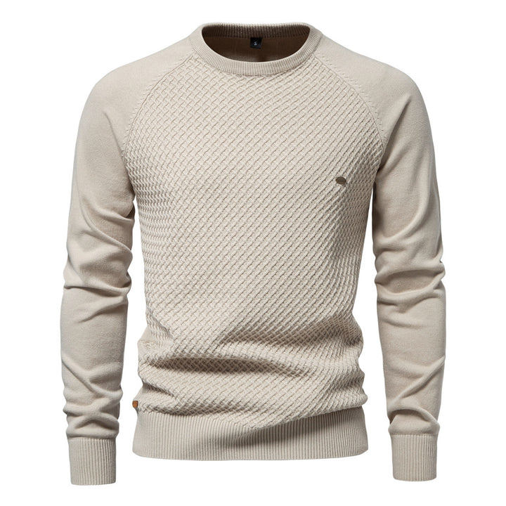 Maglione classico girocollo a maglia waffle