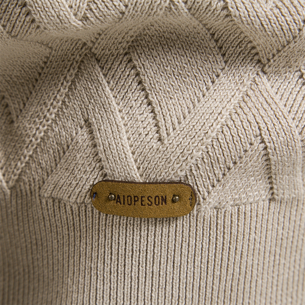 Diamond Knit Crew Sweater - Ahaselected