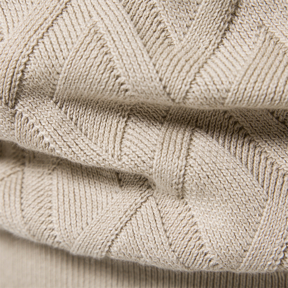 Diamond Knit Crew Sweater - Ahaselected