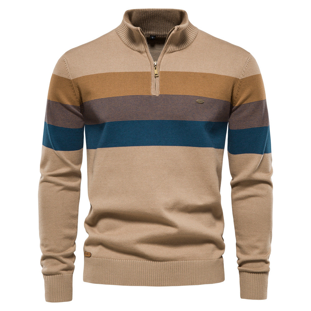 Classic Colorblock Half-Zip Sweater - Ahaselected