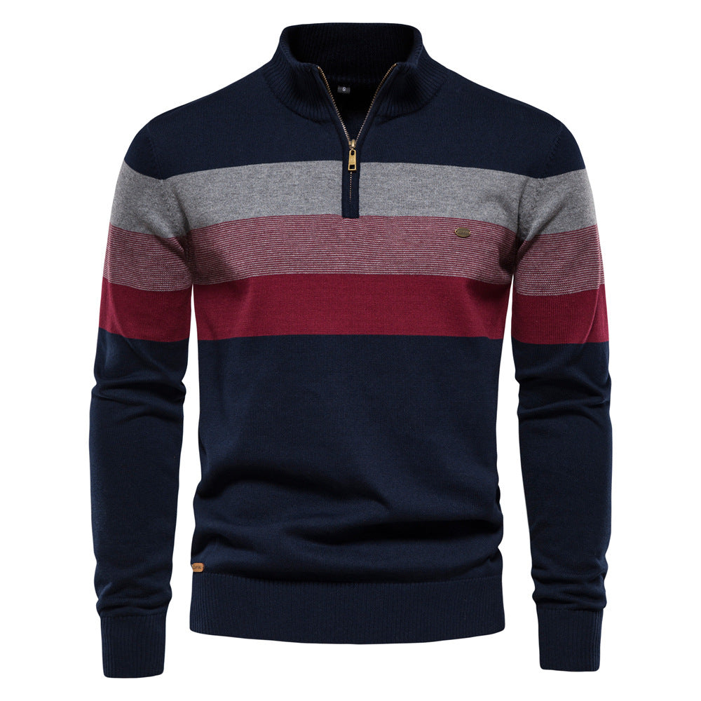 Classic Colorblock Half-Zip Sweater - Ahaselected