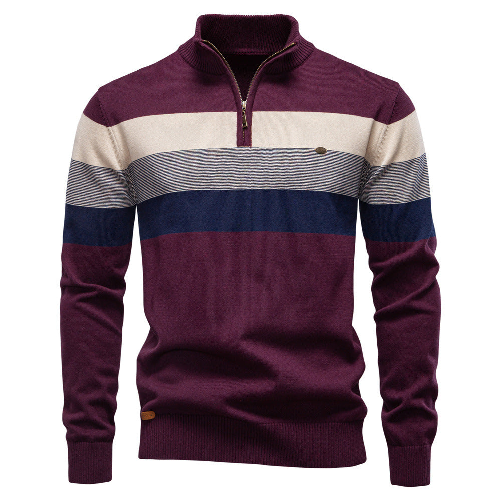 Classic Colorblock Half-Zip Sweater - Ahaselected