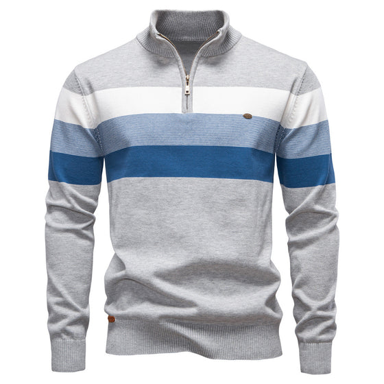 Classic Colorblock Half-Zip Sweater - Ahaselected