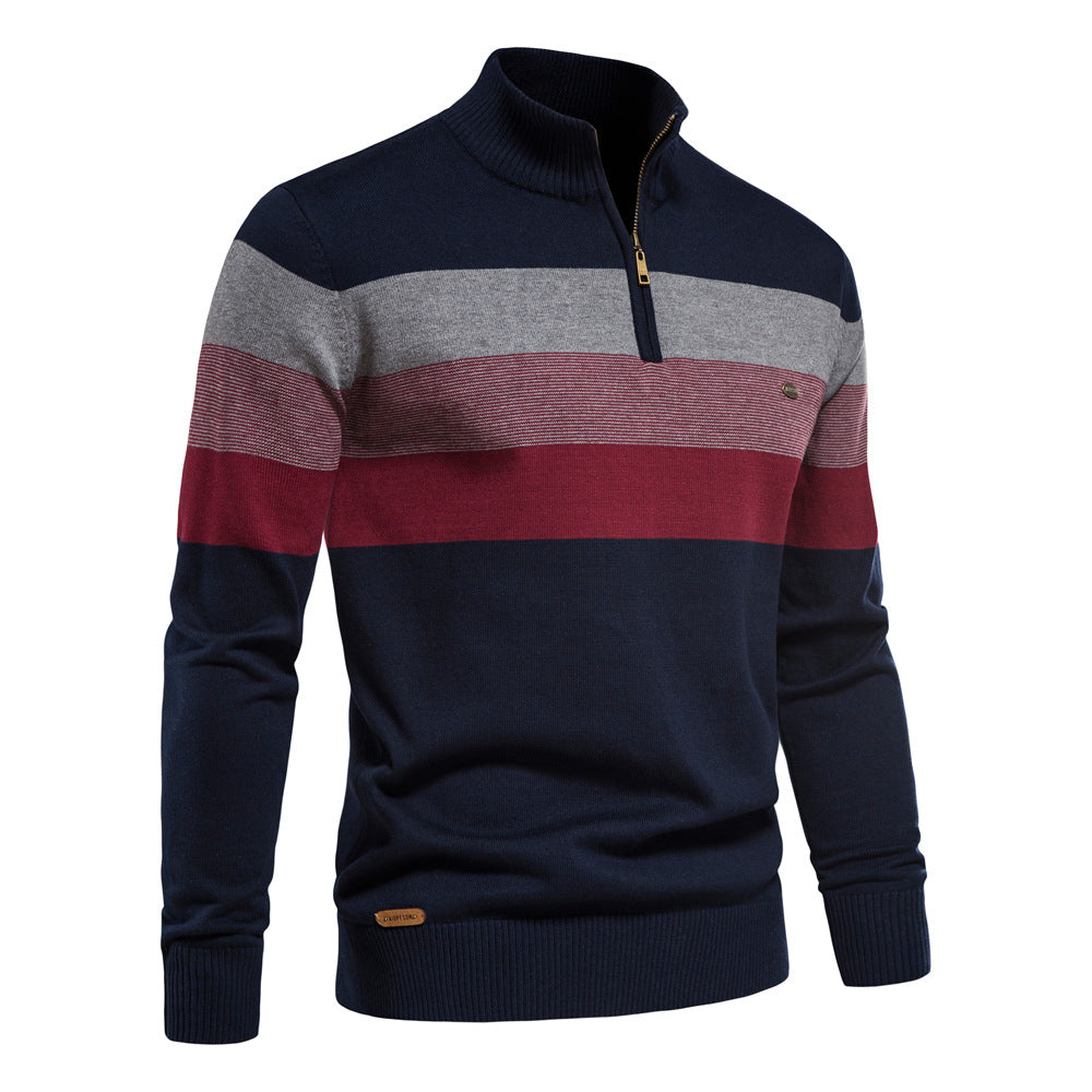 Classic Colorblock Half-Zip Sweater - Ahaselected