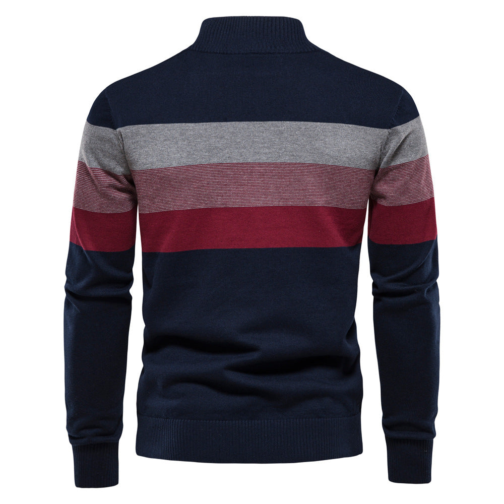 Classic Colorblock Half-Zip Sweater - Ahaselected