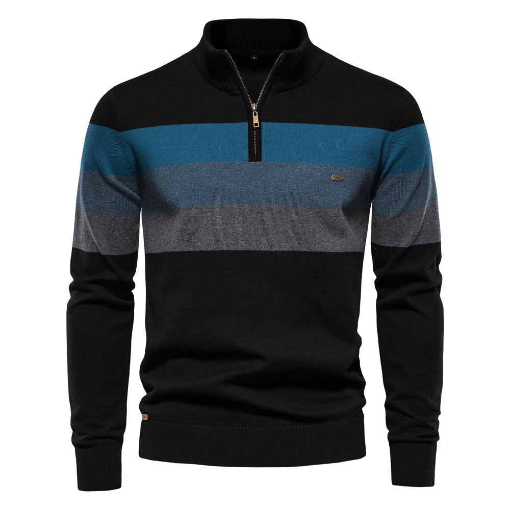 Classic Colorblock Half-Zip Sweater - Ahaselected