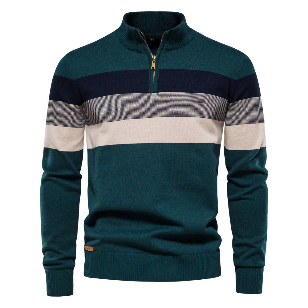Classic Colorblock Half-Zip Sweater - Ahaselected