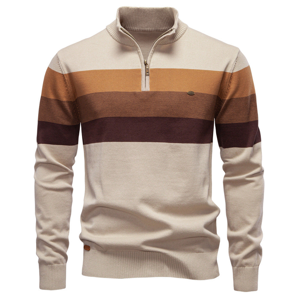 Classic Colorblock Half-Zip Sweater - Ahaselected