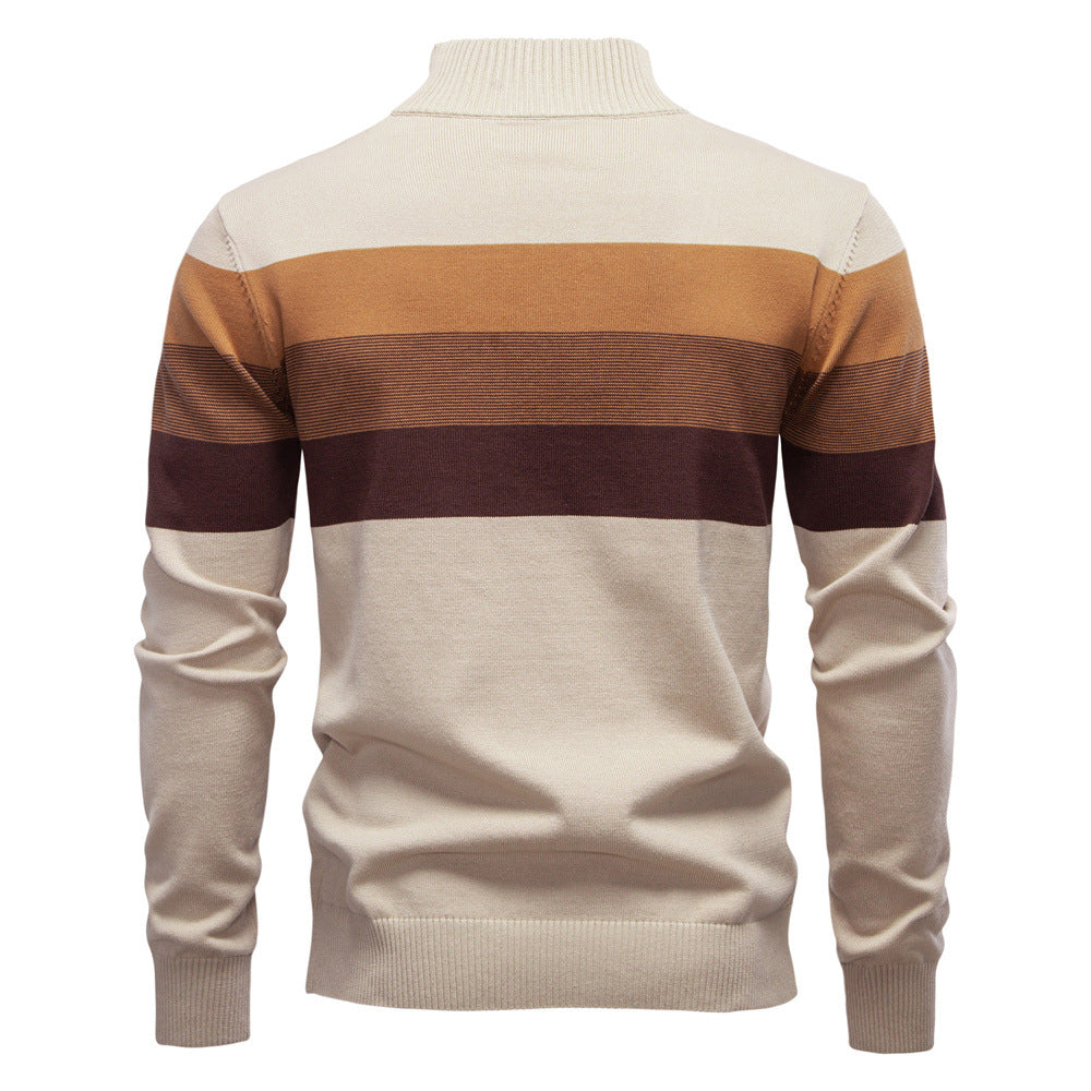 Classic Colorblock Half-Zip Sweater - Ahaselected