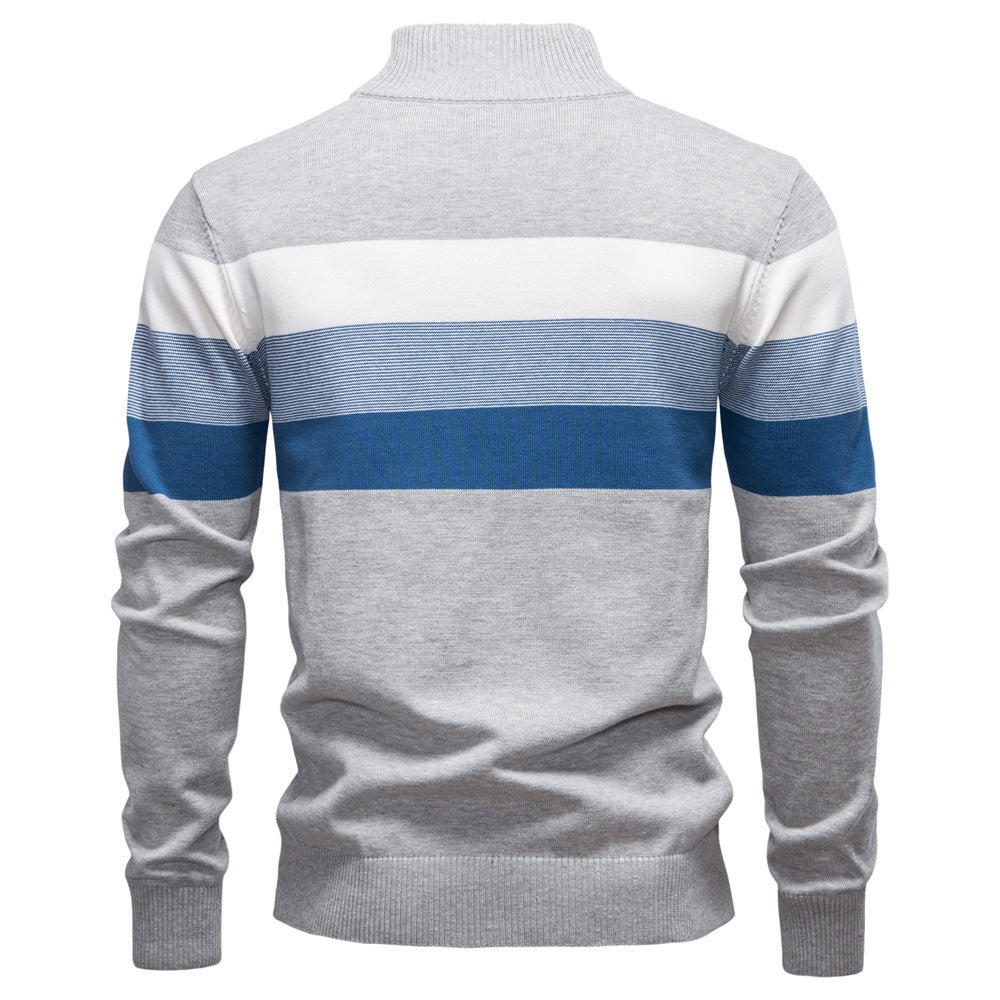 Classic Colorblock Half-Zip Sweater - Ahaselected
