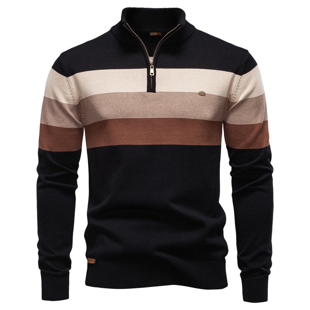 Classic Colorblock Half-Zip Sweater - Ahaselected