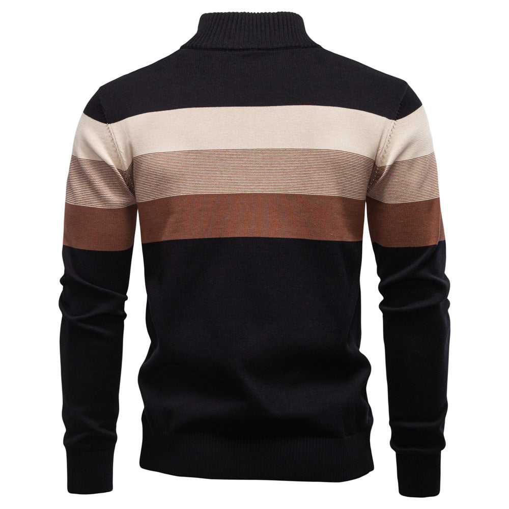 Classic Colorblock Half-Zip Sweater - Ahaselected