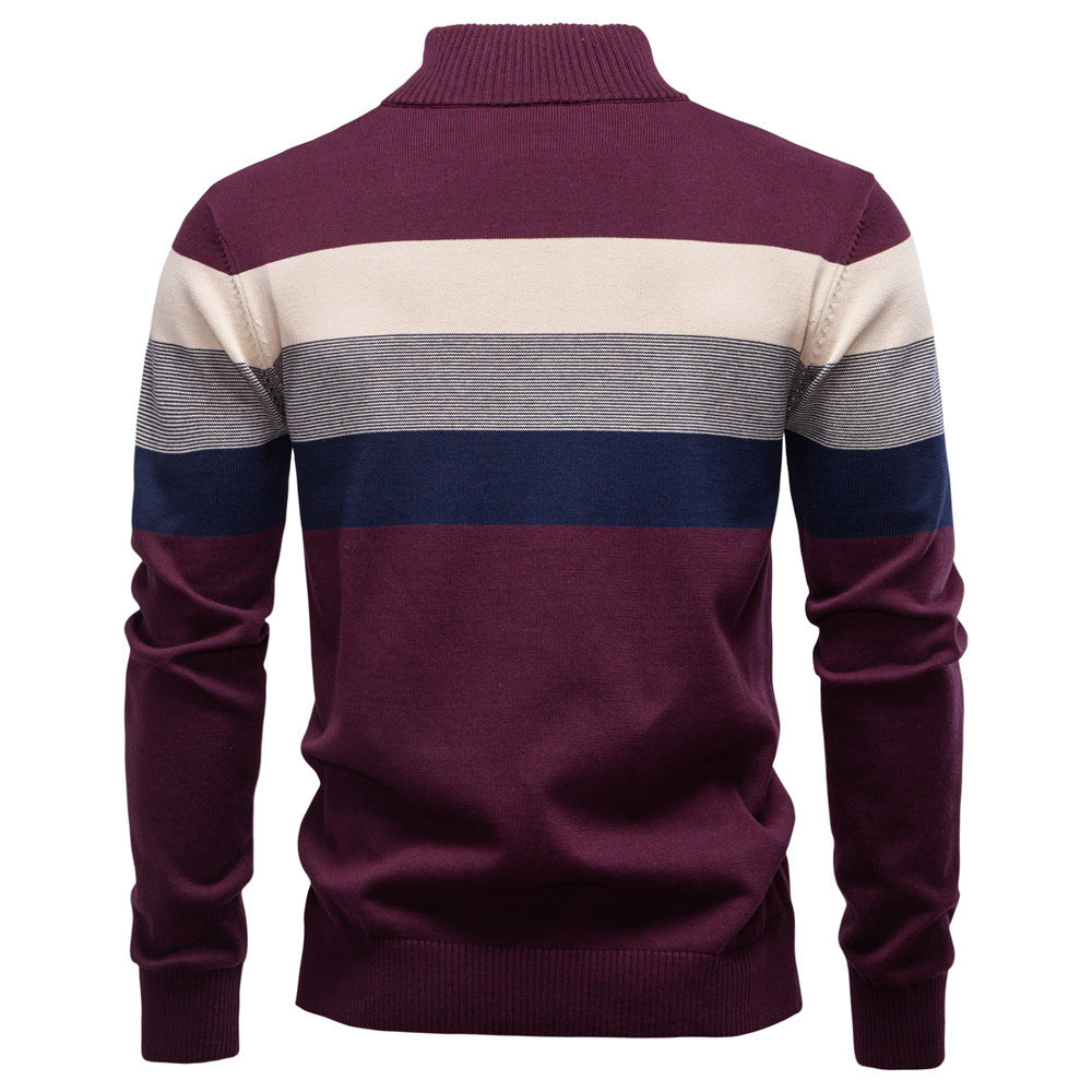 Classic Colorblock Half-Zip Sweater - Ahaselected