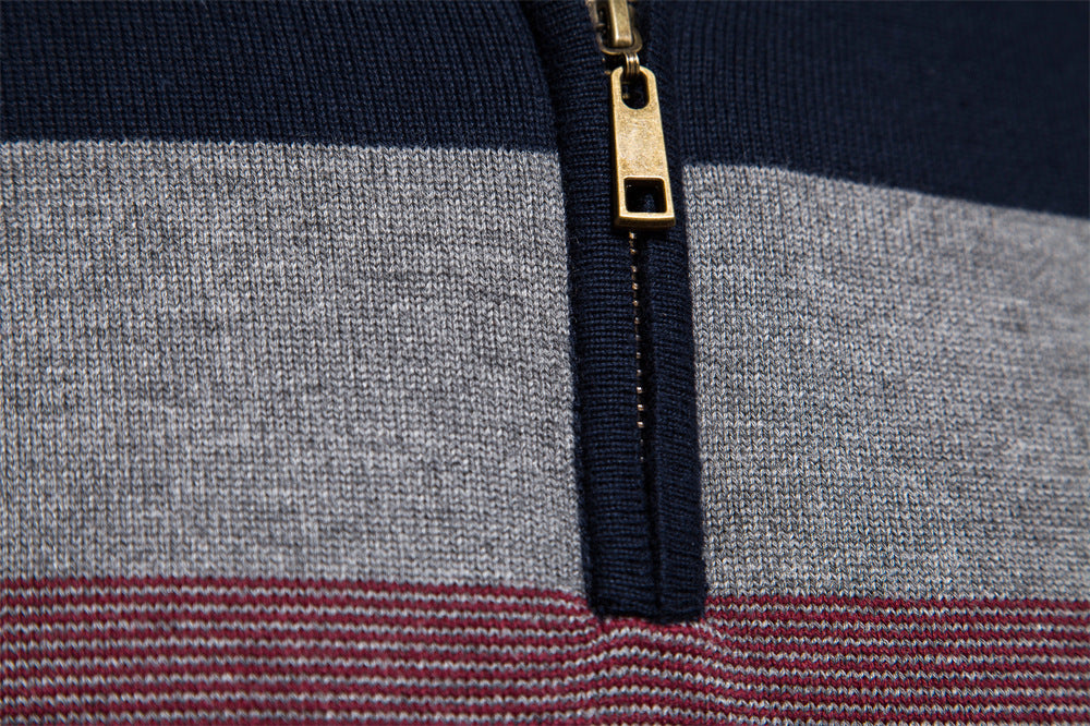 Classic Colorblock Half-Zip Sweater - Ahaselected